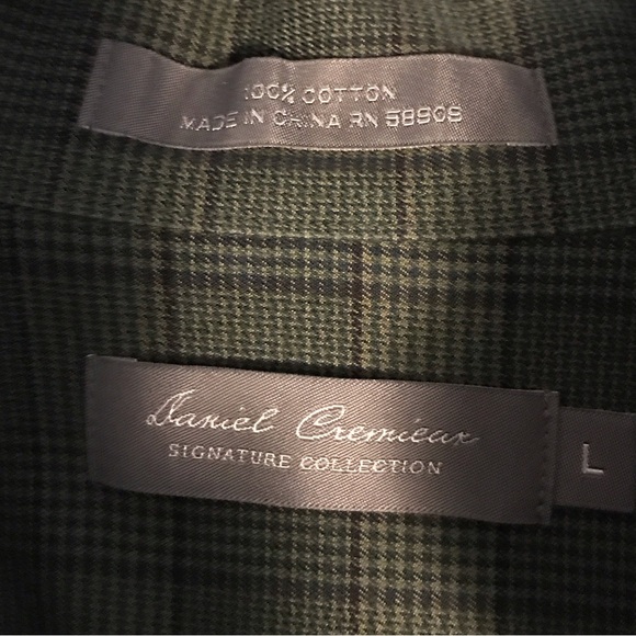 Daniel Cremieux Dark Green Checkered Shirt - Picture 2 of 7